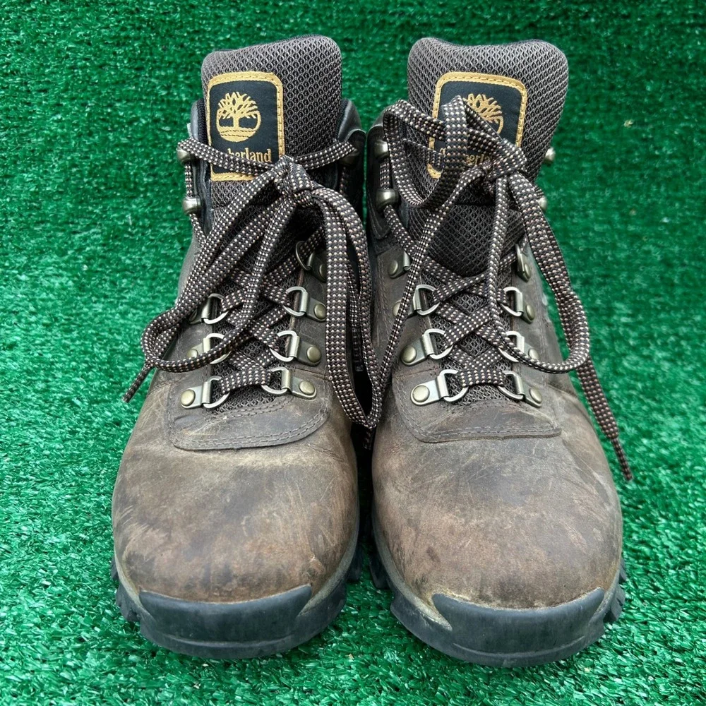 Timberland Mens Mt. Maddsen Waterproof Hiking Boots Brown Leather TB12730 Size 8
